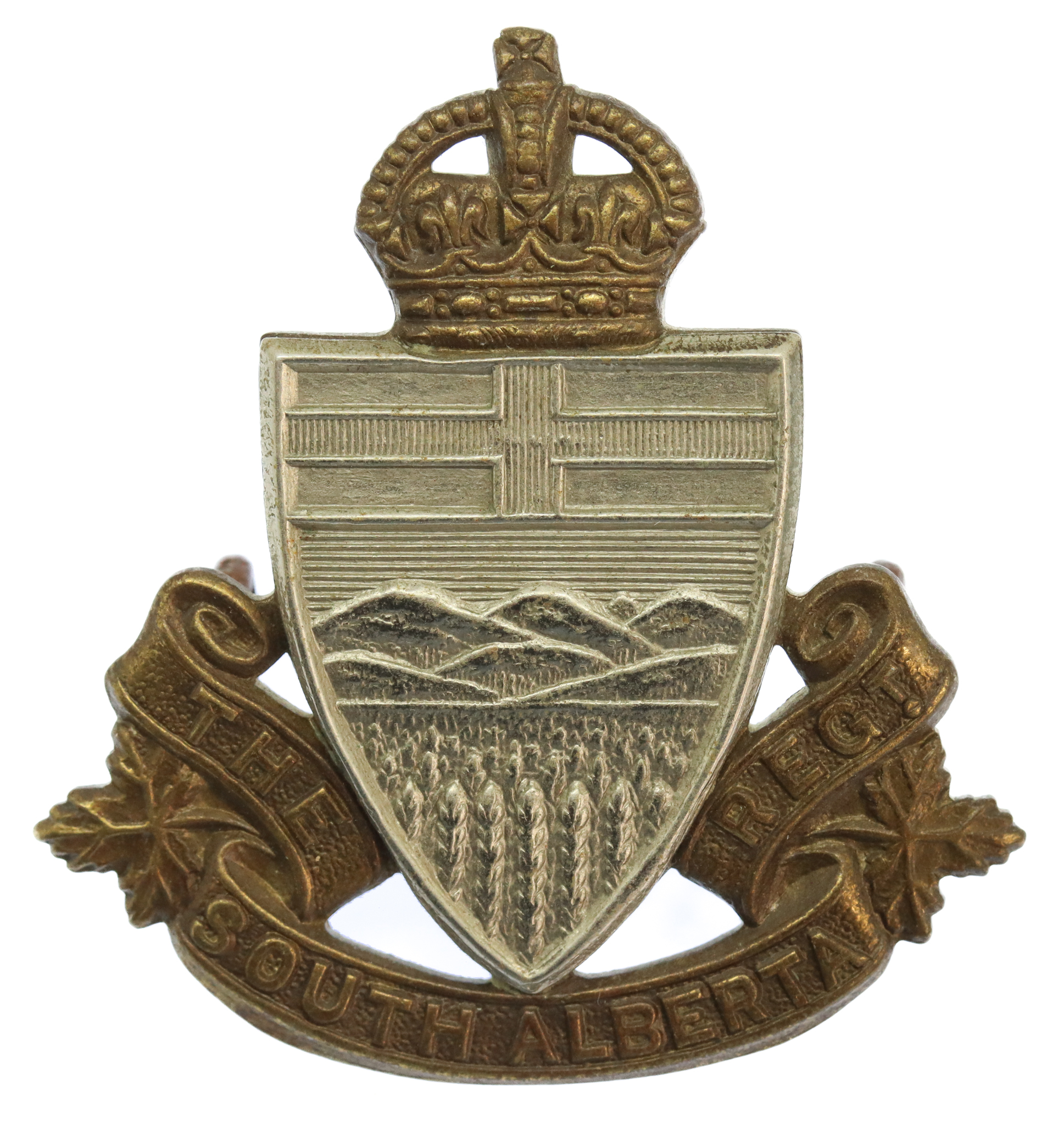 Canadian South Alberta Regiment Cap Badge - King's Crown