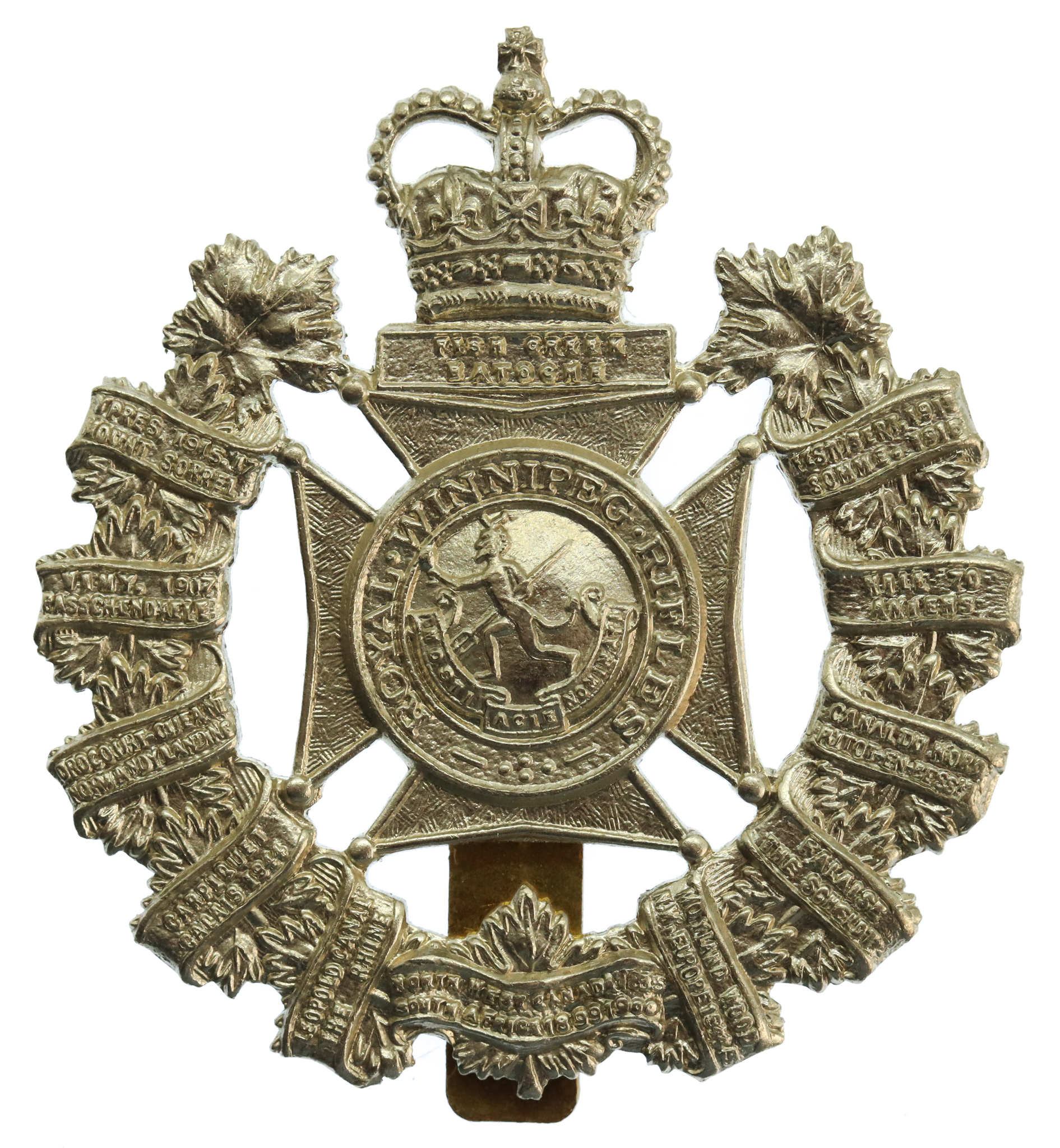 Canadian Royal Winnipeg Rifles Cap Badge - Queen's Crown