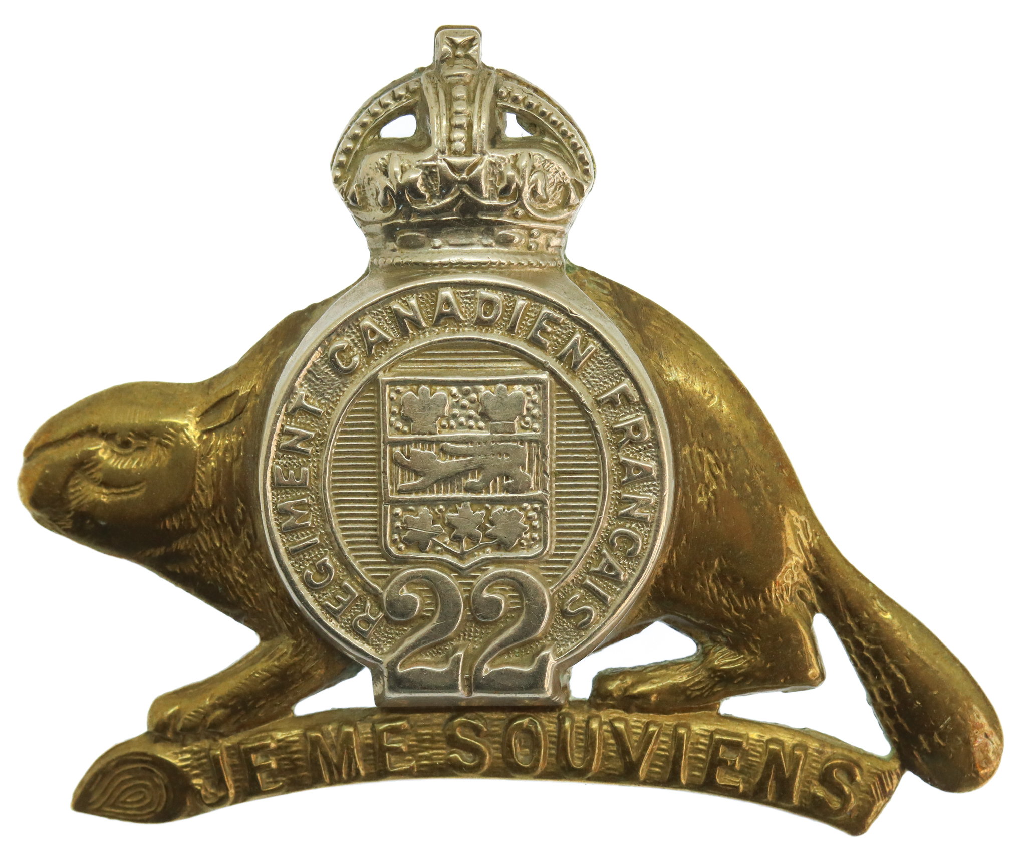 Canadian Royal 22nd Regiment Cap Badge  - King's Crown