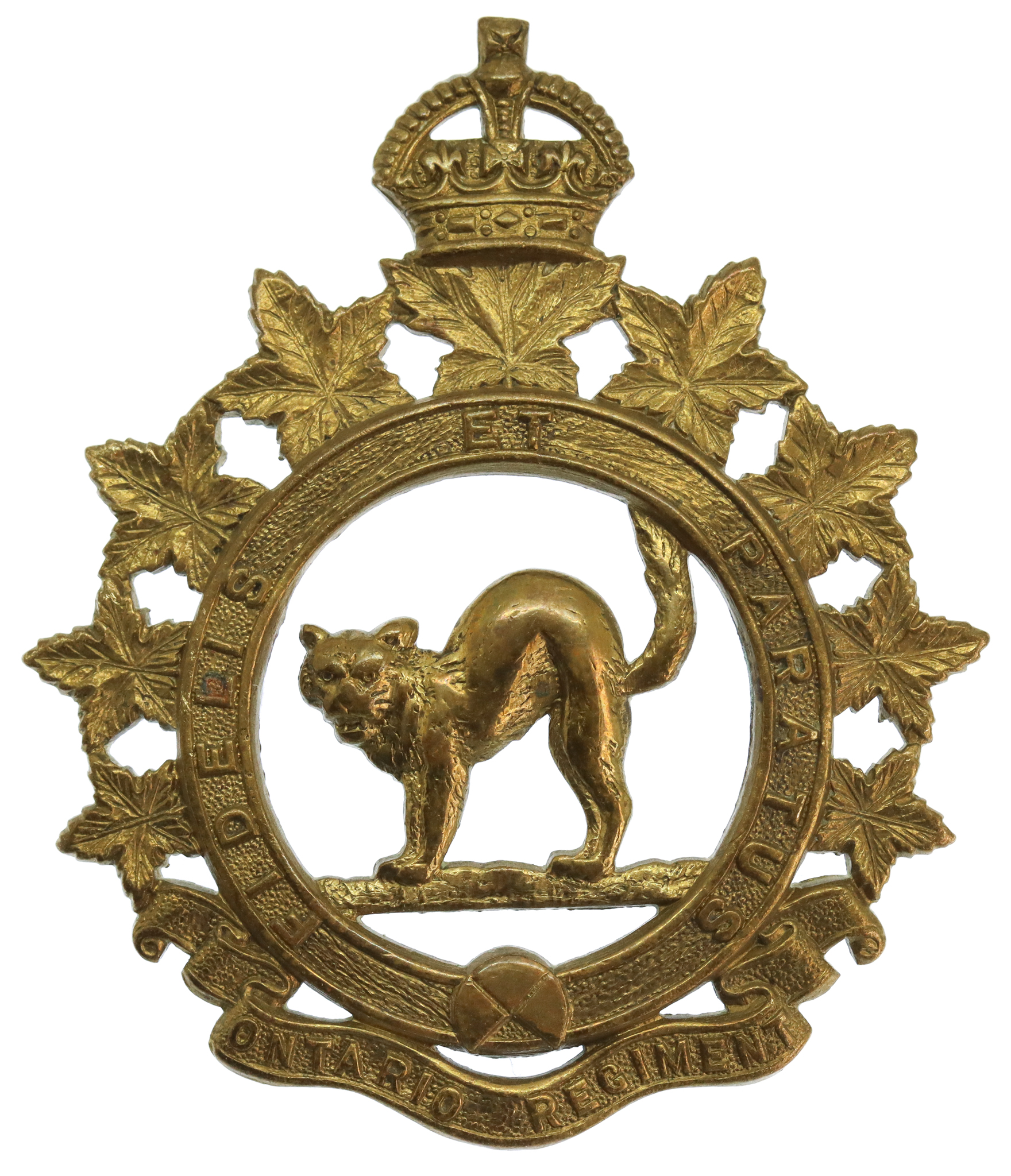 Canadian Ontario Regiment Cap Badge - King's Crown