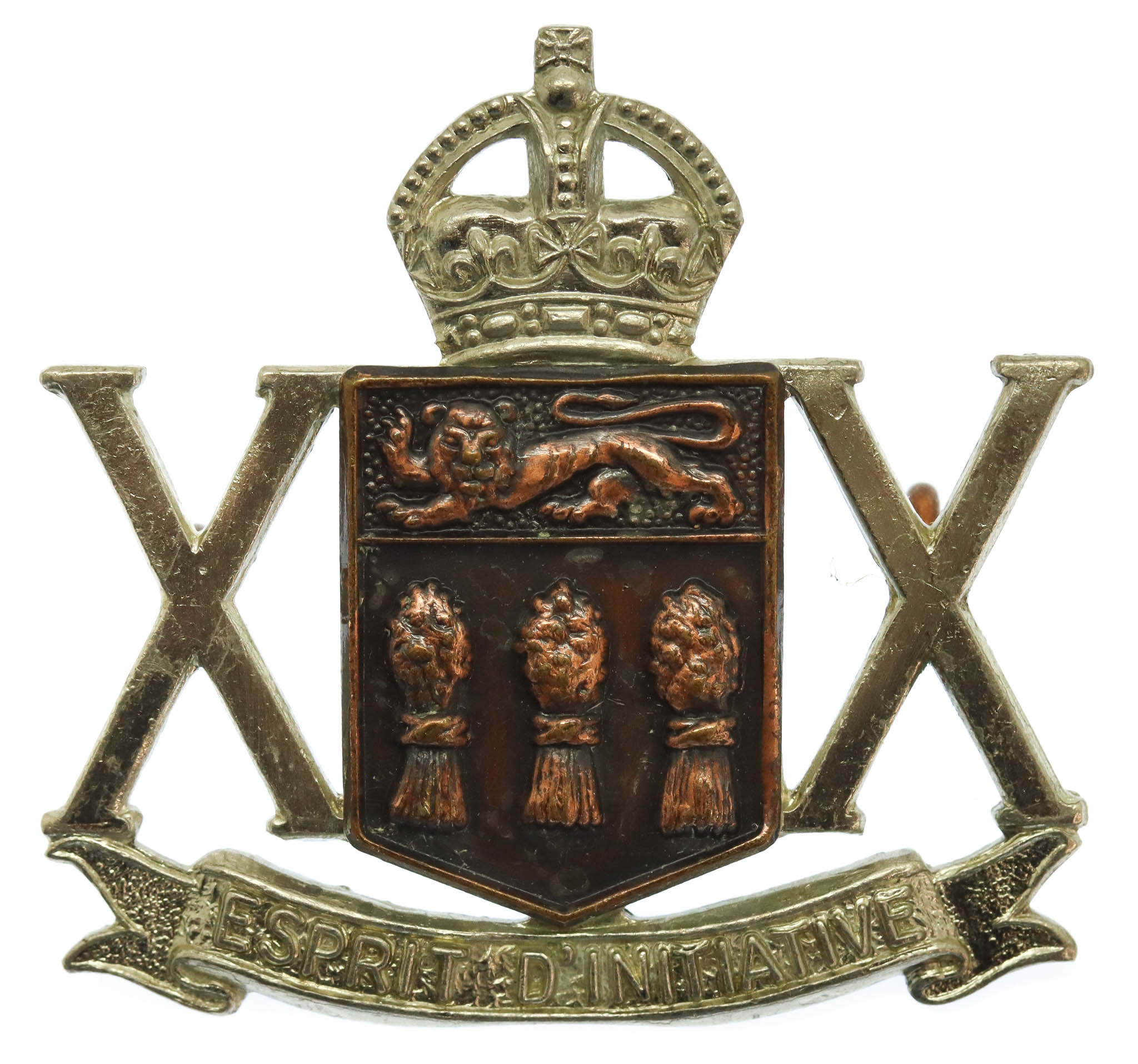 Canadian 20th Saskatchewan Dragoons (Armoured) Cap Badge - King's Crown