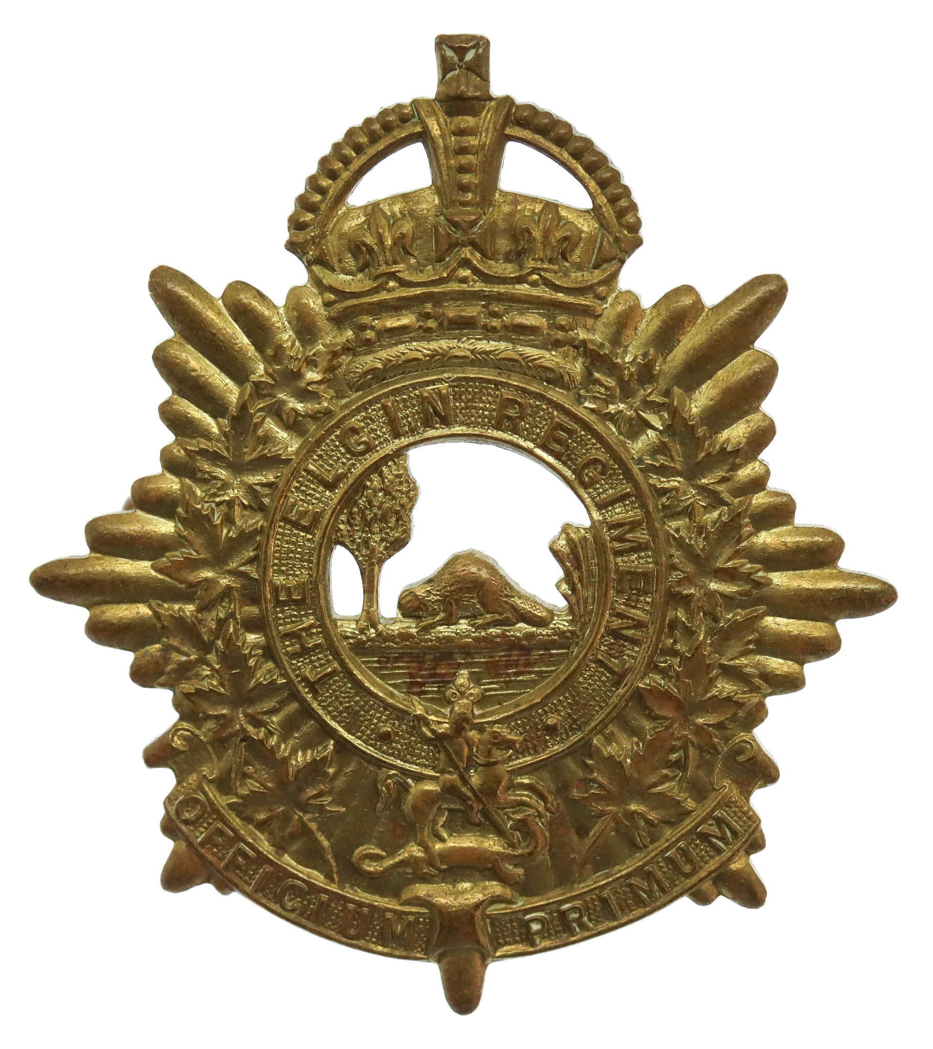 Canadian The Elgin Regiment Cap Badge - King's Crown