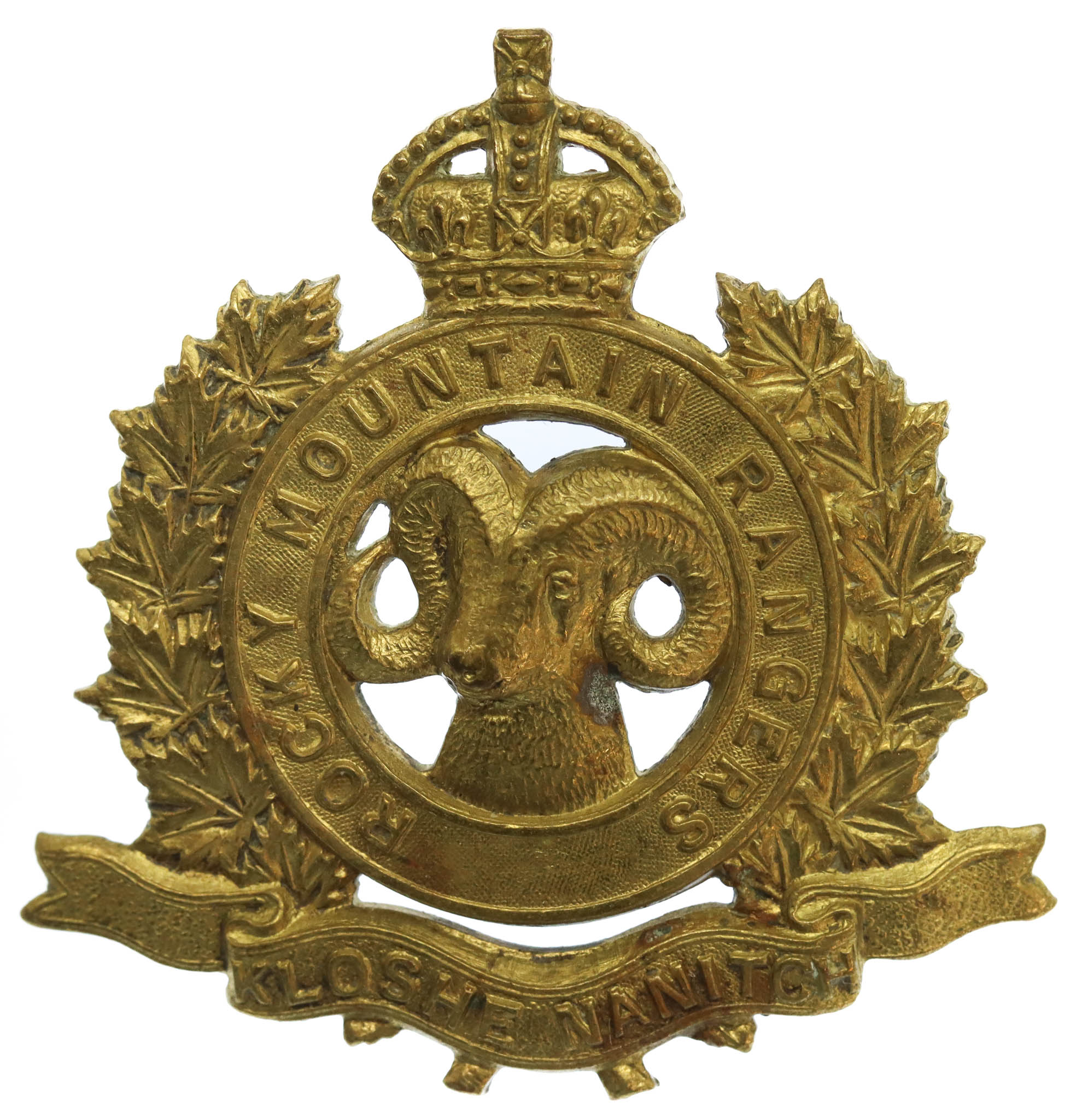 Canadian Rocky Mountain Rangers Cap Badge - King's Crown