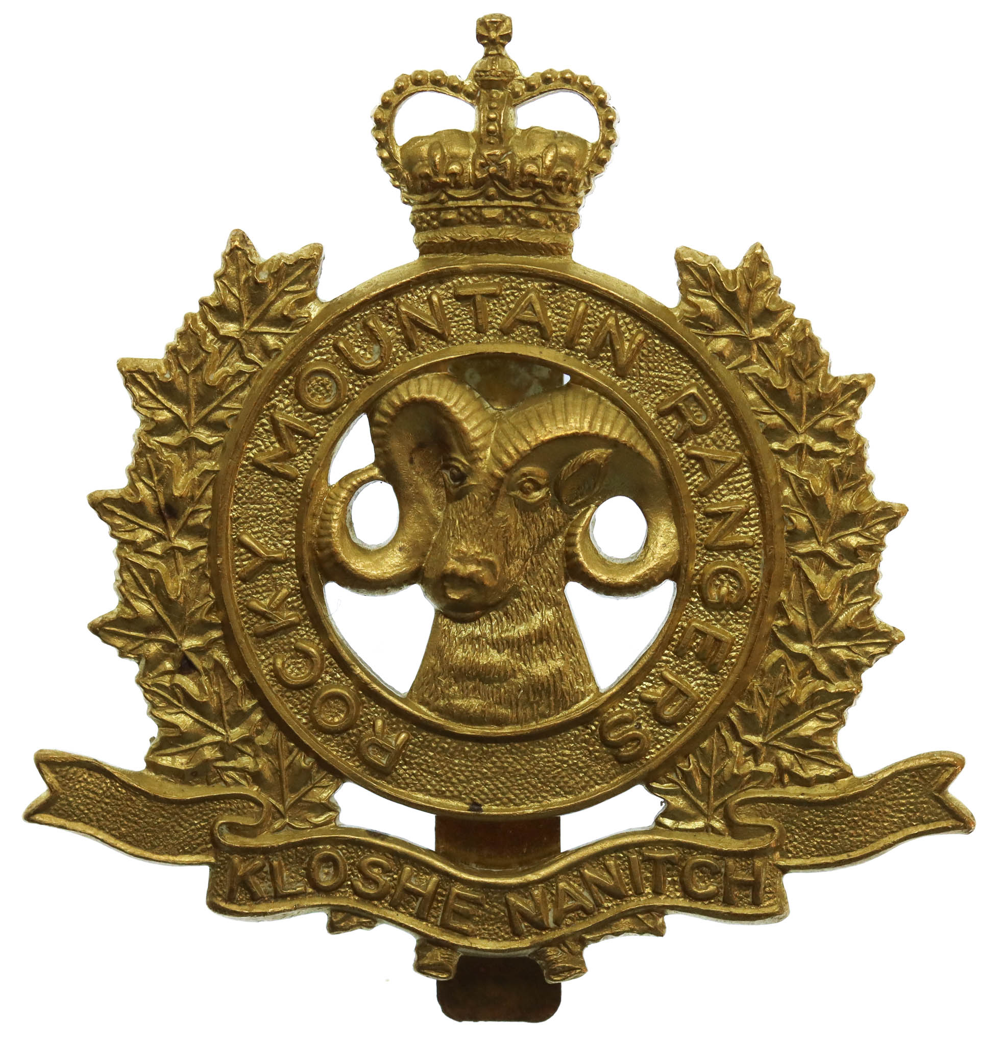 Canadian Rocky Mountain Rangers Cap Badge - Queen's Crown