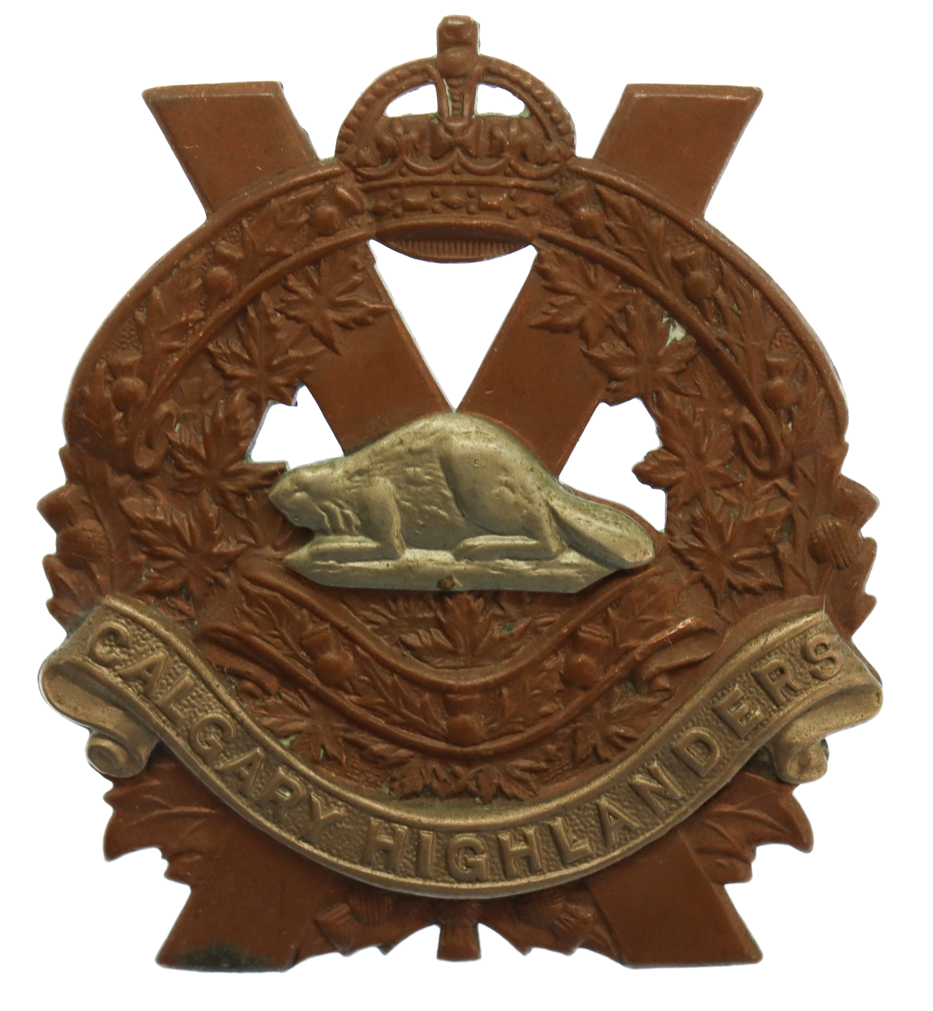 Canadian Calgary Highlanders Cap Badge - King's Crown