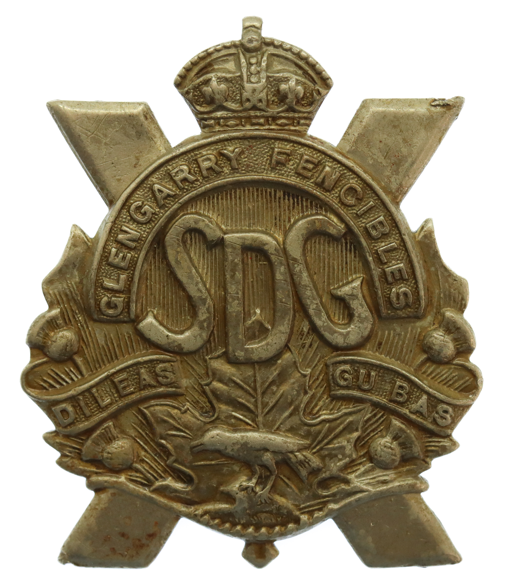 Canadian Stormont, Dundas & Glengarry Highlanders Cap Badge - King's Crown