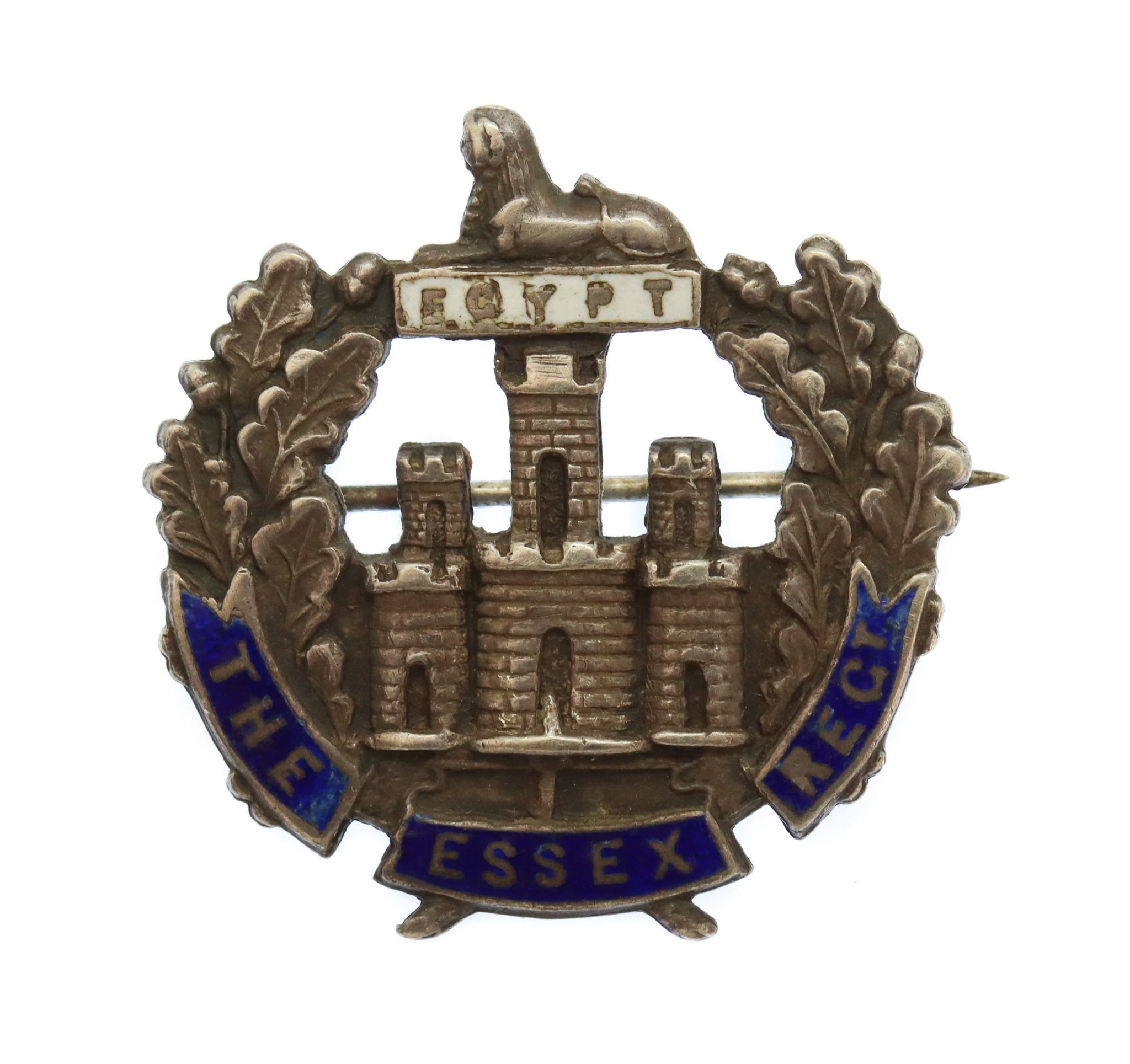 Essex Regiment Sterling Silver & Enamel Sweetheart Brooch
