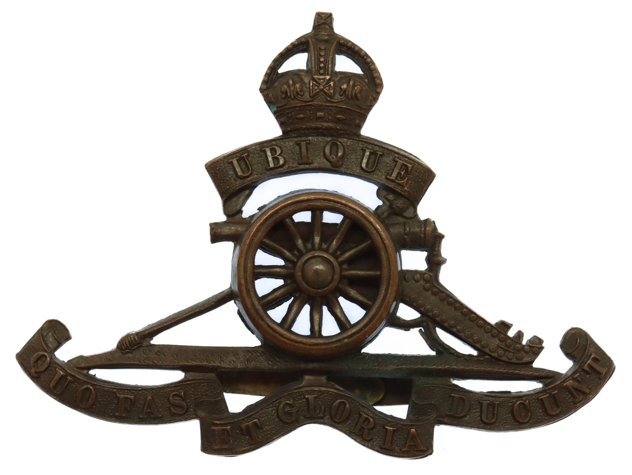 Royal Artillery Officer's Service Dress Cap Badge - King's Crown