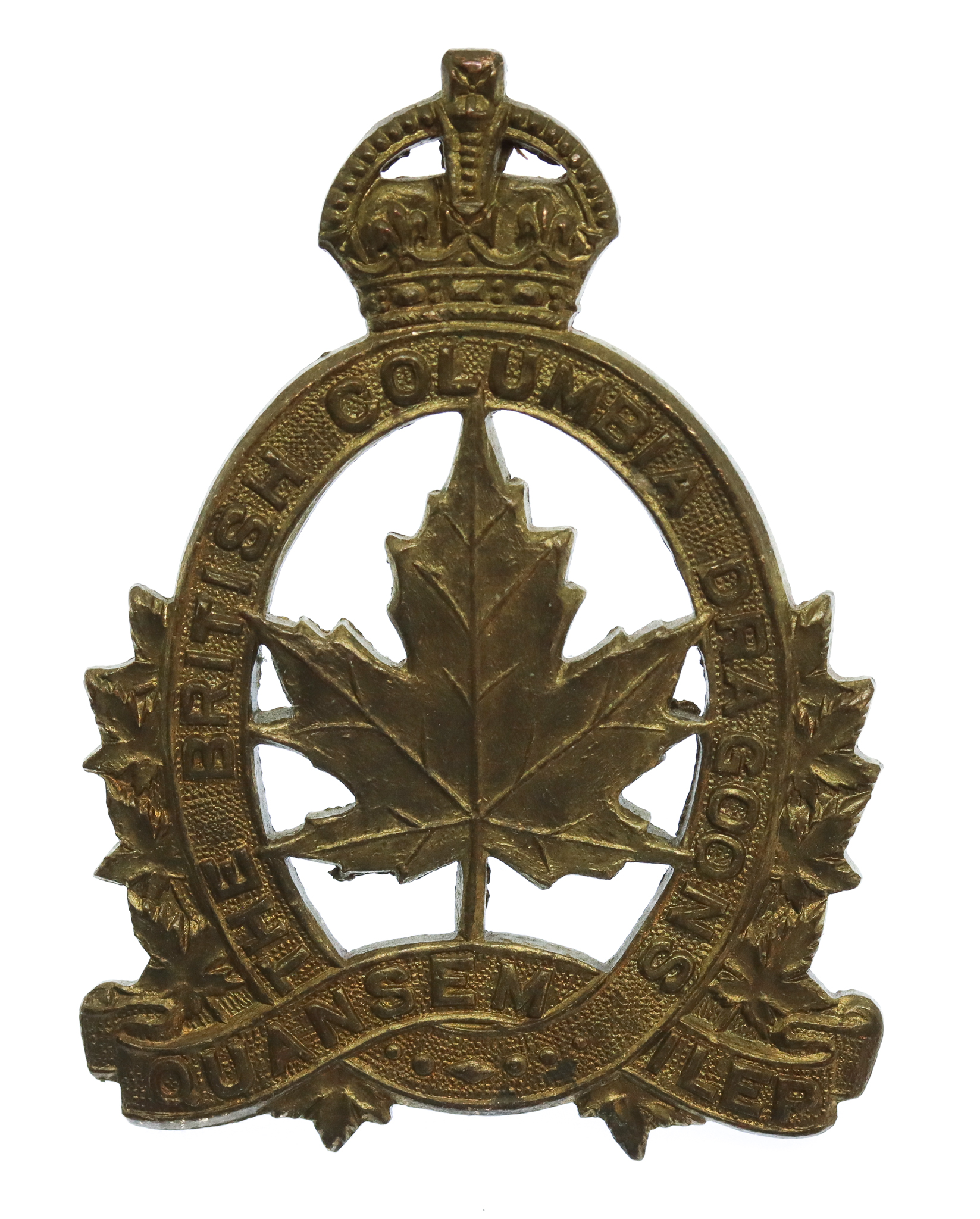 Canadian British Columbia Dragoons Cap Badge - King's Crown 