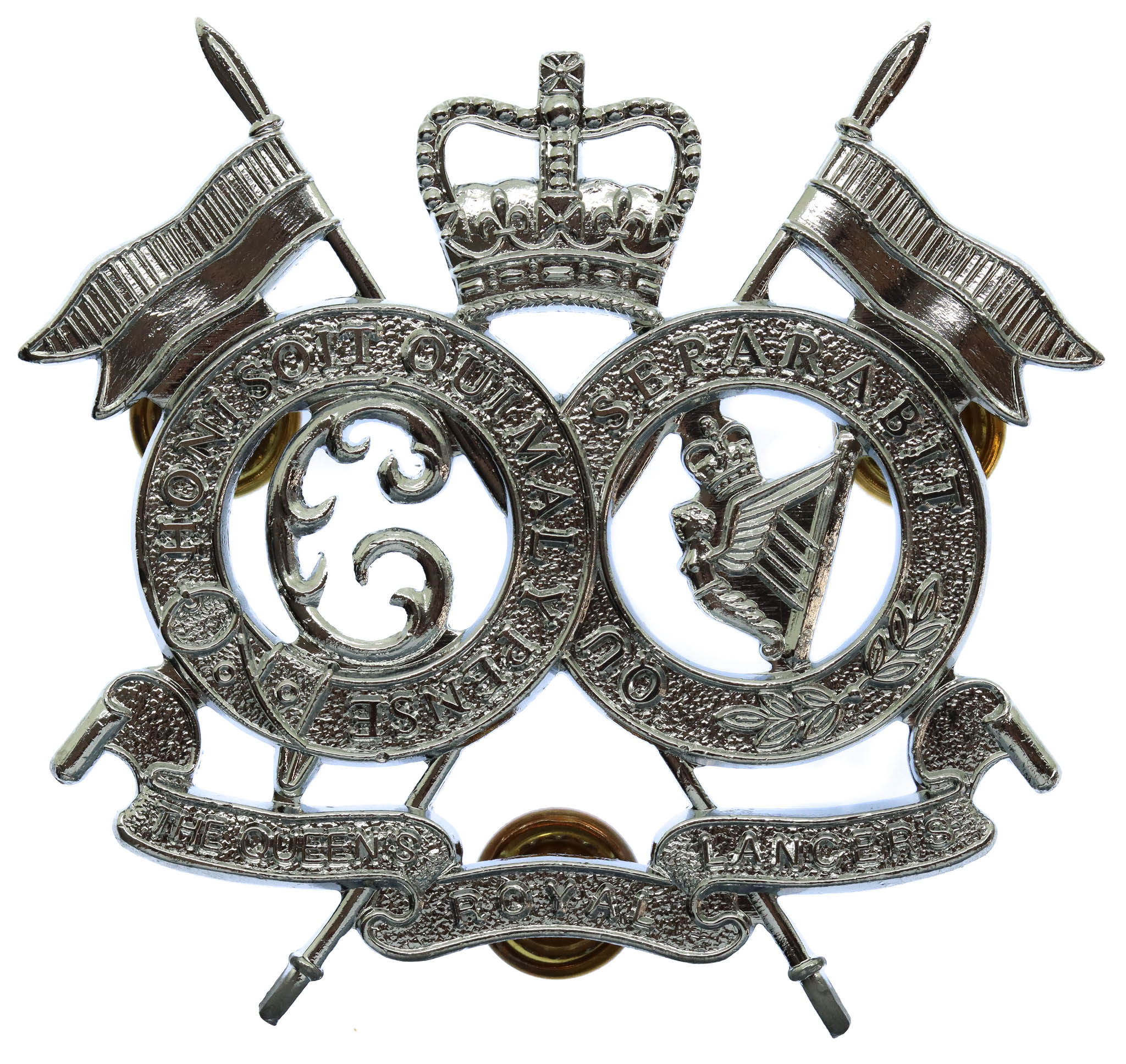 Royal Lancers Chrome Pouch Badge