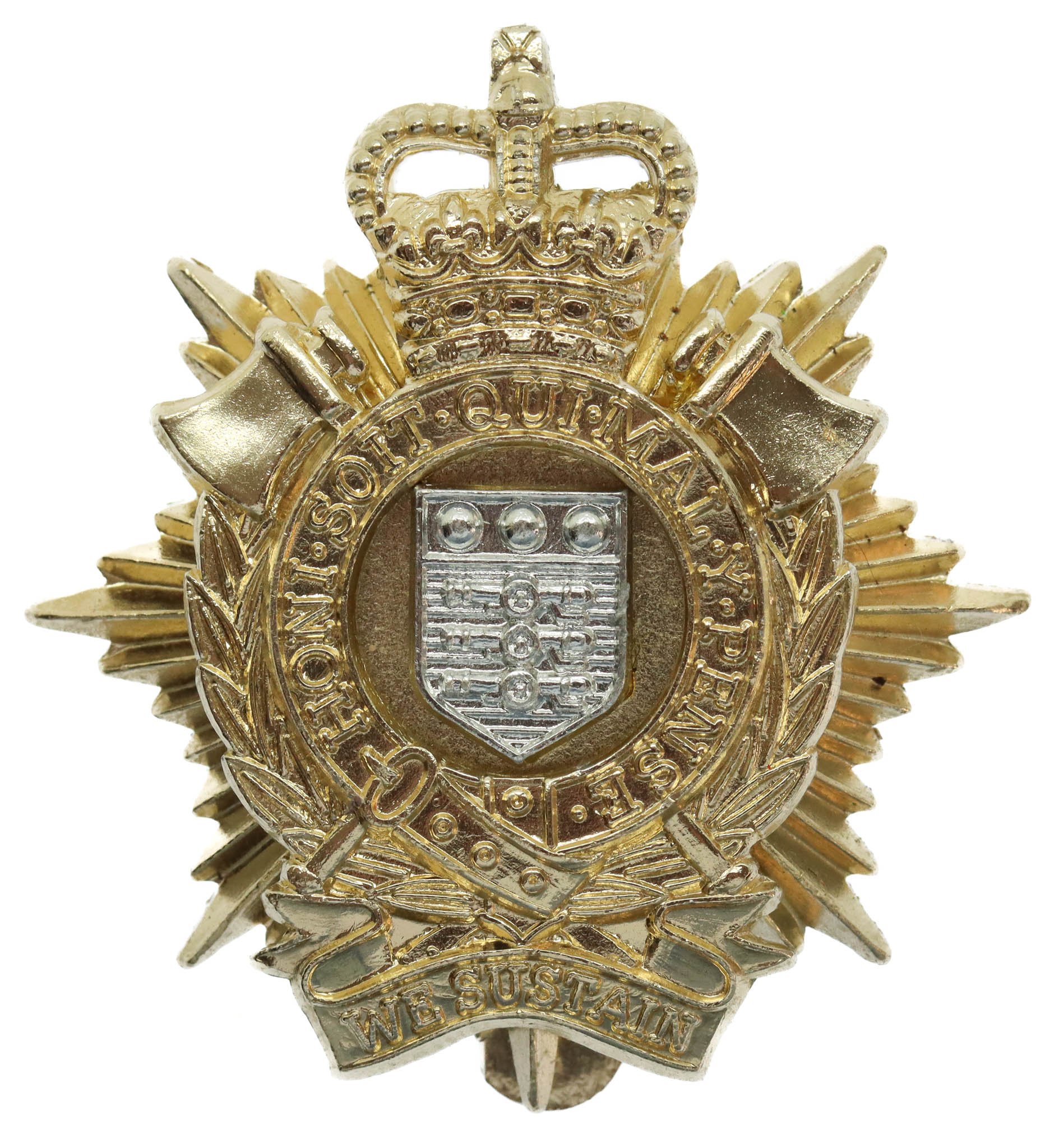 Royal Logistics Corps (R.L.C.) Anodised (Staybrite) Cap Badge