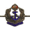 Royal Navy Silver & Enamel Sweetheart Brooch - King's Crown