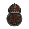 Auxiliary Fire Service (A.F.S.) Sterling Silver Enamelled Lapel Badge - King's Crown