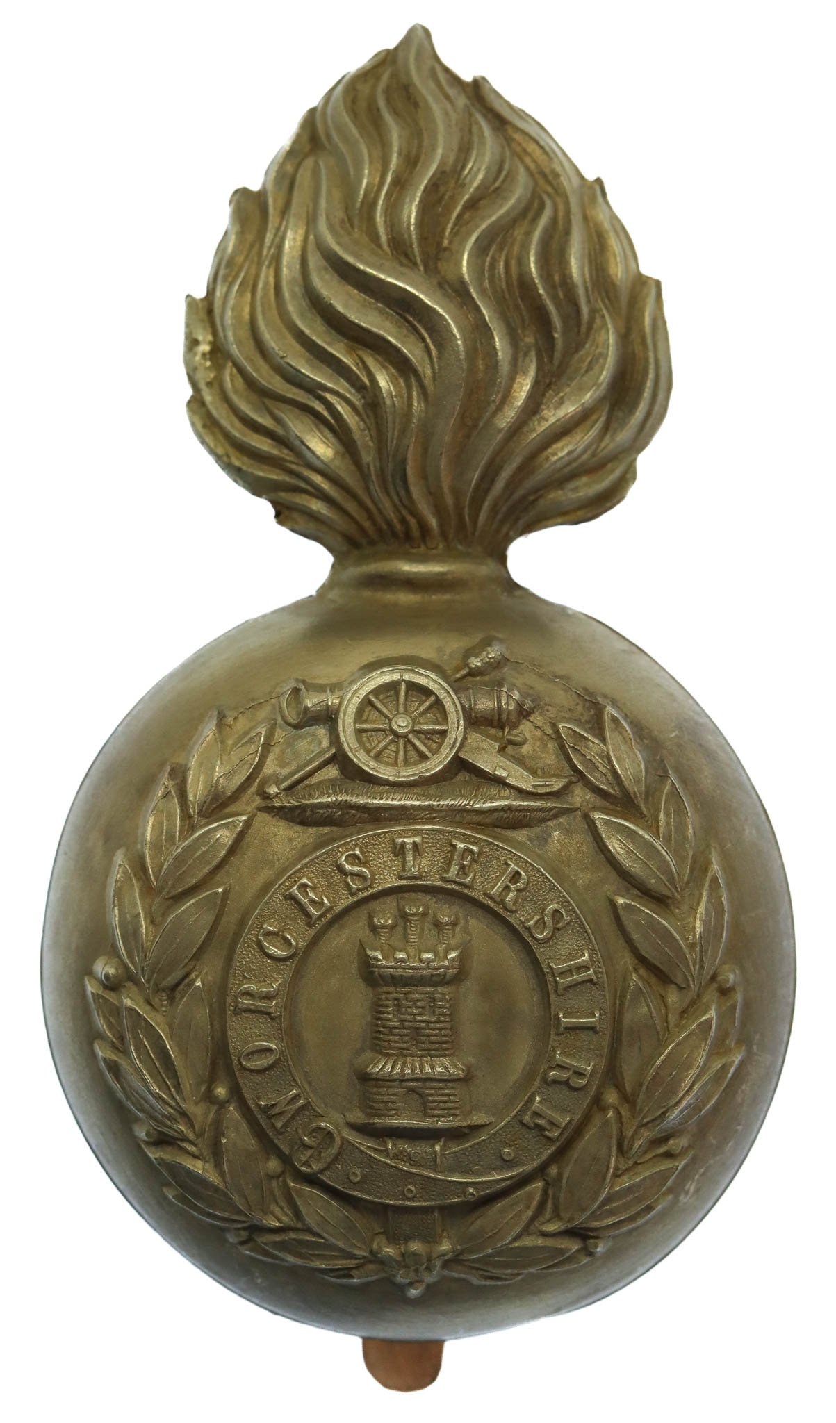 Victorian Worcestershire Artillery Volunteers Busby Plume Holder Badge (c.1865-78)