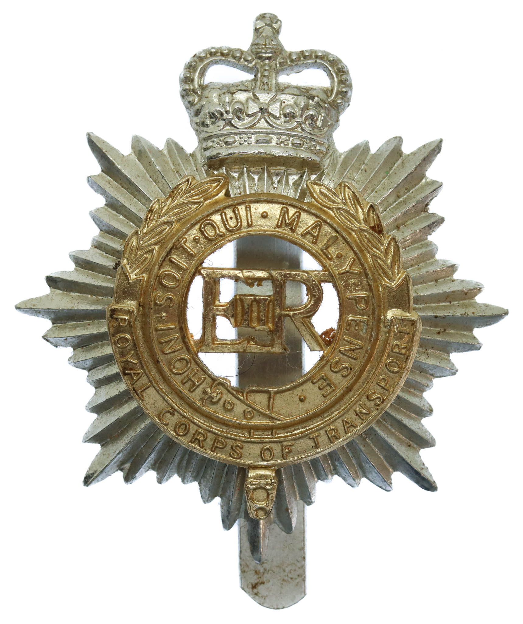 Royal Corps of Transport (R.C.T.) Anodised (Staybrite) Cap Badge