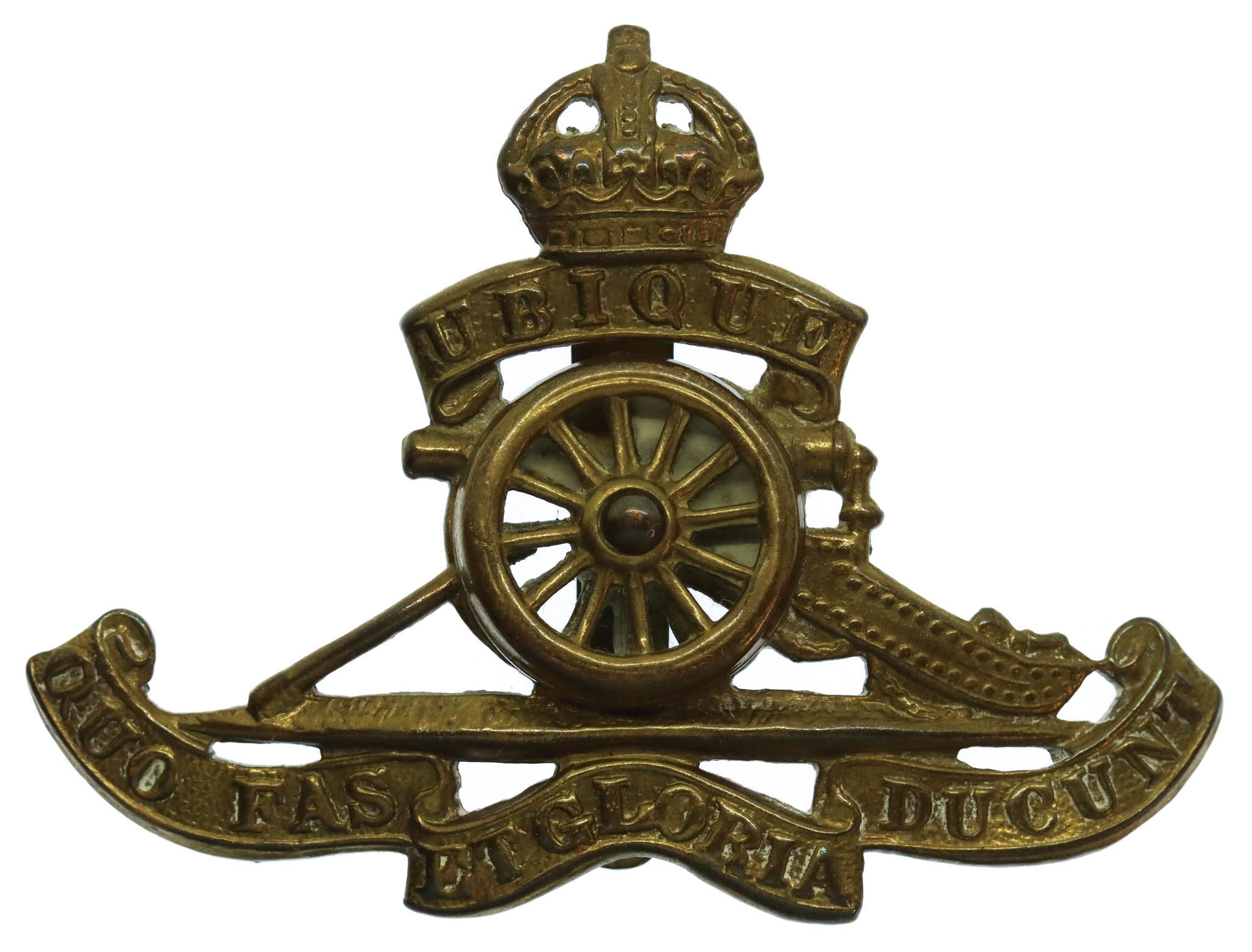 Royal Artillery (Revolving Wheel) Cap Badge - King's Crown