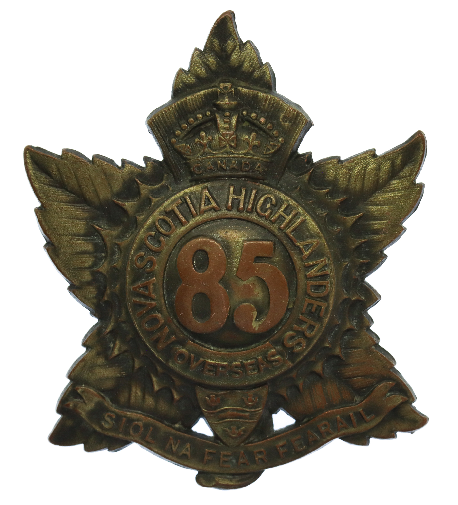 Canadian 85th Infantry Battalion (Nova Scotia Highlanders) WW1 C.E.F. Cap Badge