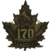 Canadian 170th Infantry Battalion (Mississauga Horse) WW1 C.E.F. Cap Badge
