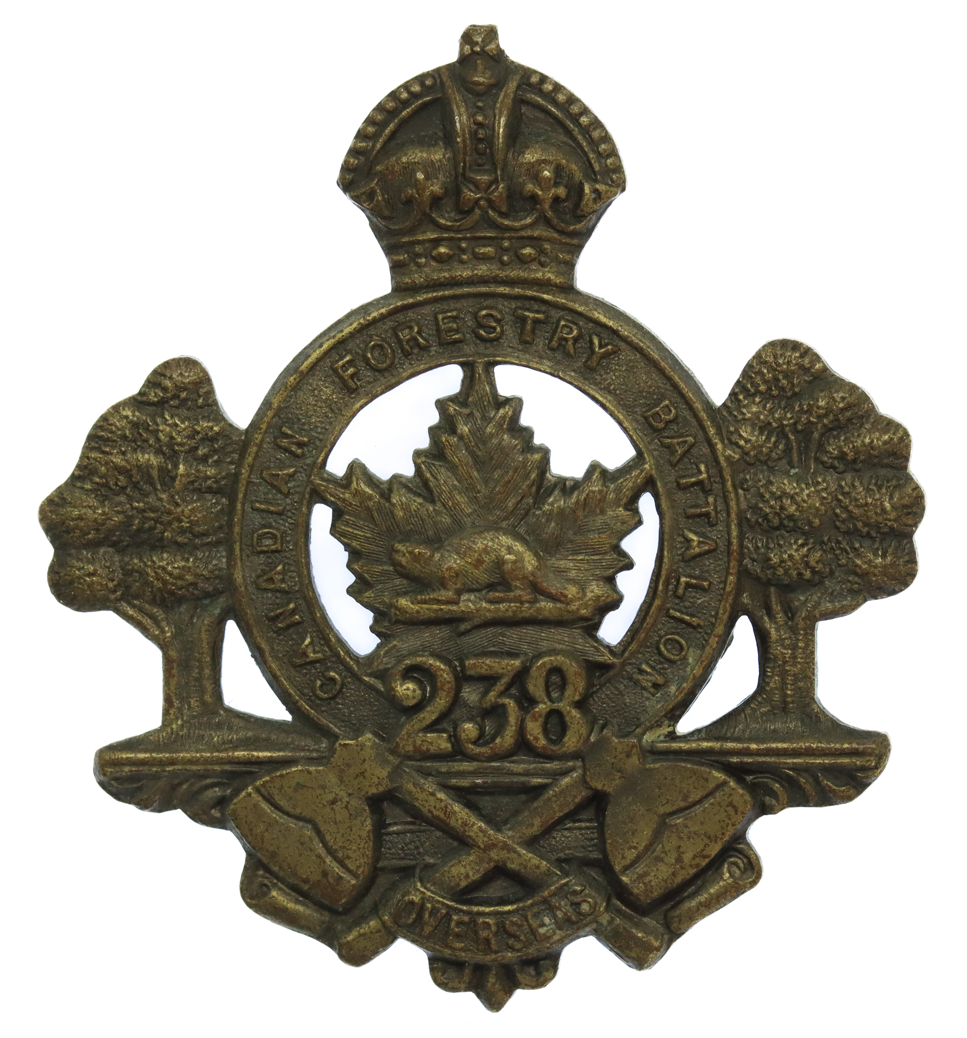 Canadian 238th Infantry Battalion (Canadian Forestry Bn) WW1 C.E.F. Cap Badge