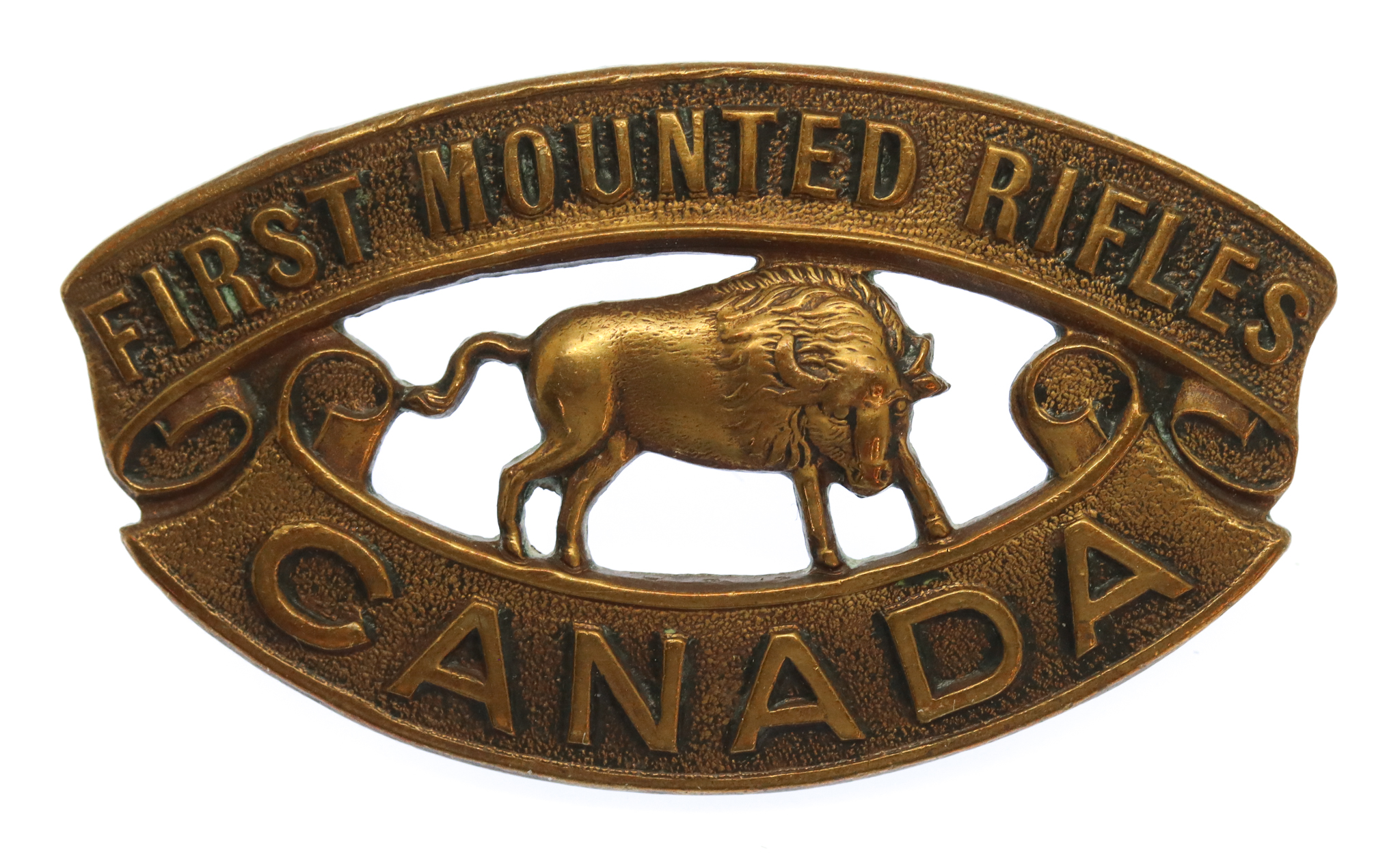 Canadian First Mounted Rifles of Canada WW1 C.E.F. Shoulder Title