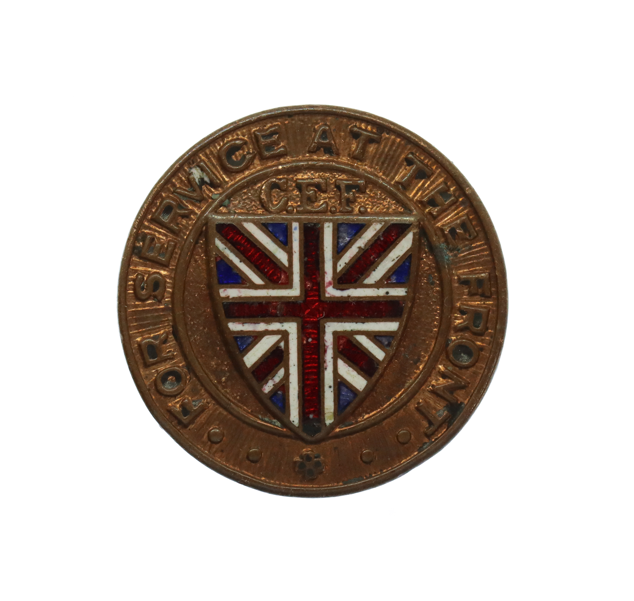 WW1 Canadian Expeditionary Force C.E.F. For Services at the Front Lapel Badge