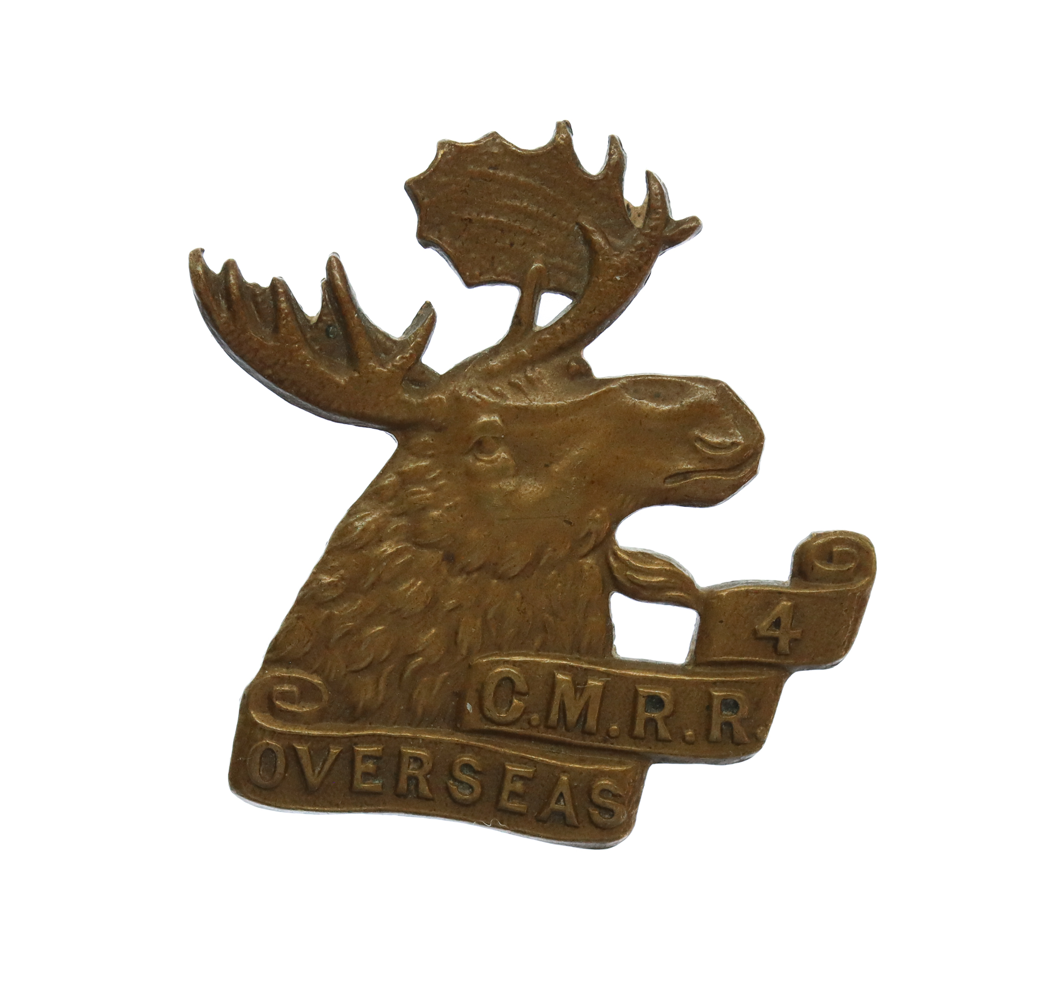 4th Canadian Mounted Rifles WW1 C.E.F. Collar Badge