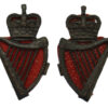 Pair of Royal Ulster Constabulary (R.U.C.) Collar Badges - Queen's Crown (7 Strings)