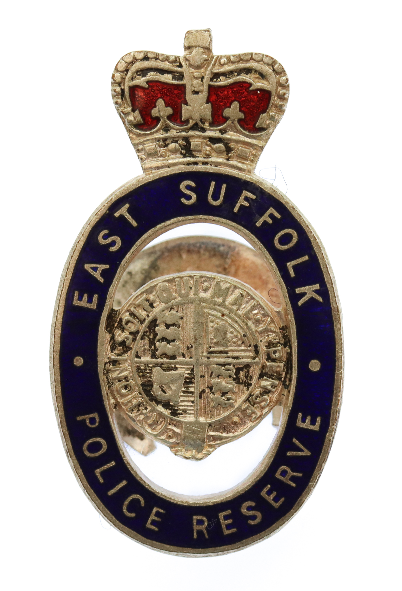East Suffolk Police Reserve Enamelled Lapel Badge - Queen's Crown