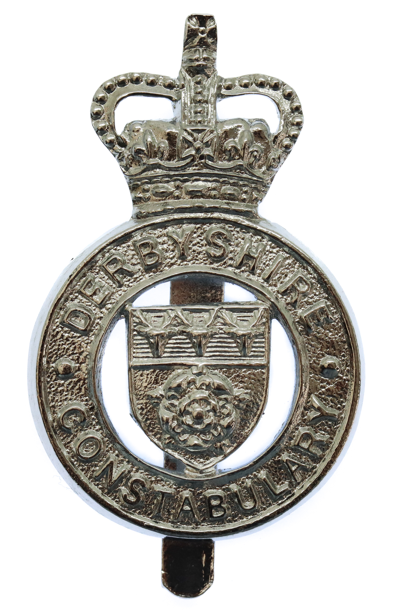 Derbyshire Constabulary Cap Badge - Queen's Crown
