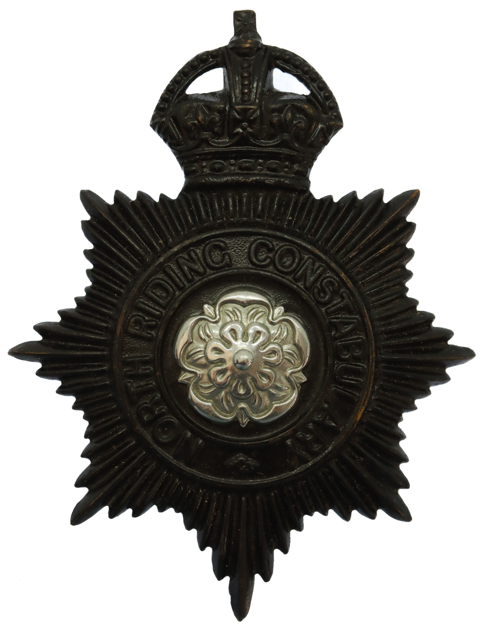 North Riding Constabulary Night Helmet Plate - King's Crown