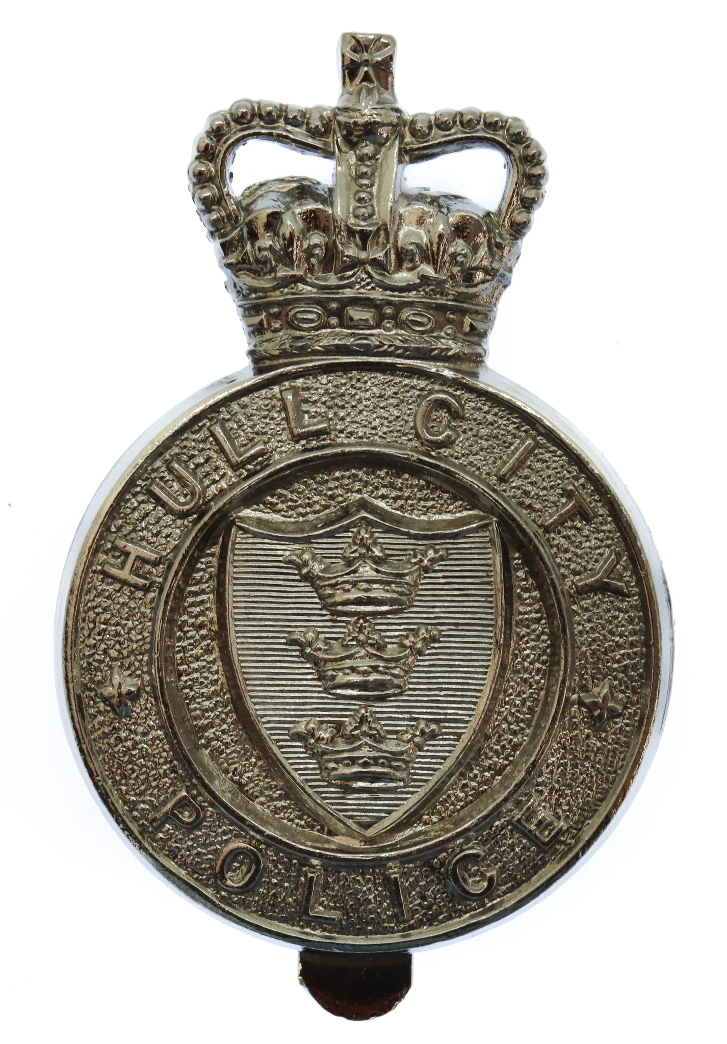 Hull City Police Cap Badge - Queen's Crown (Non Voided Centre)