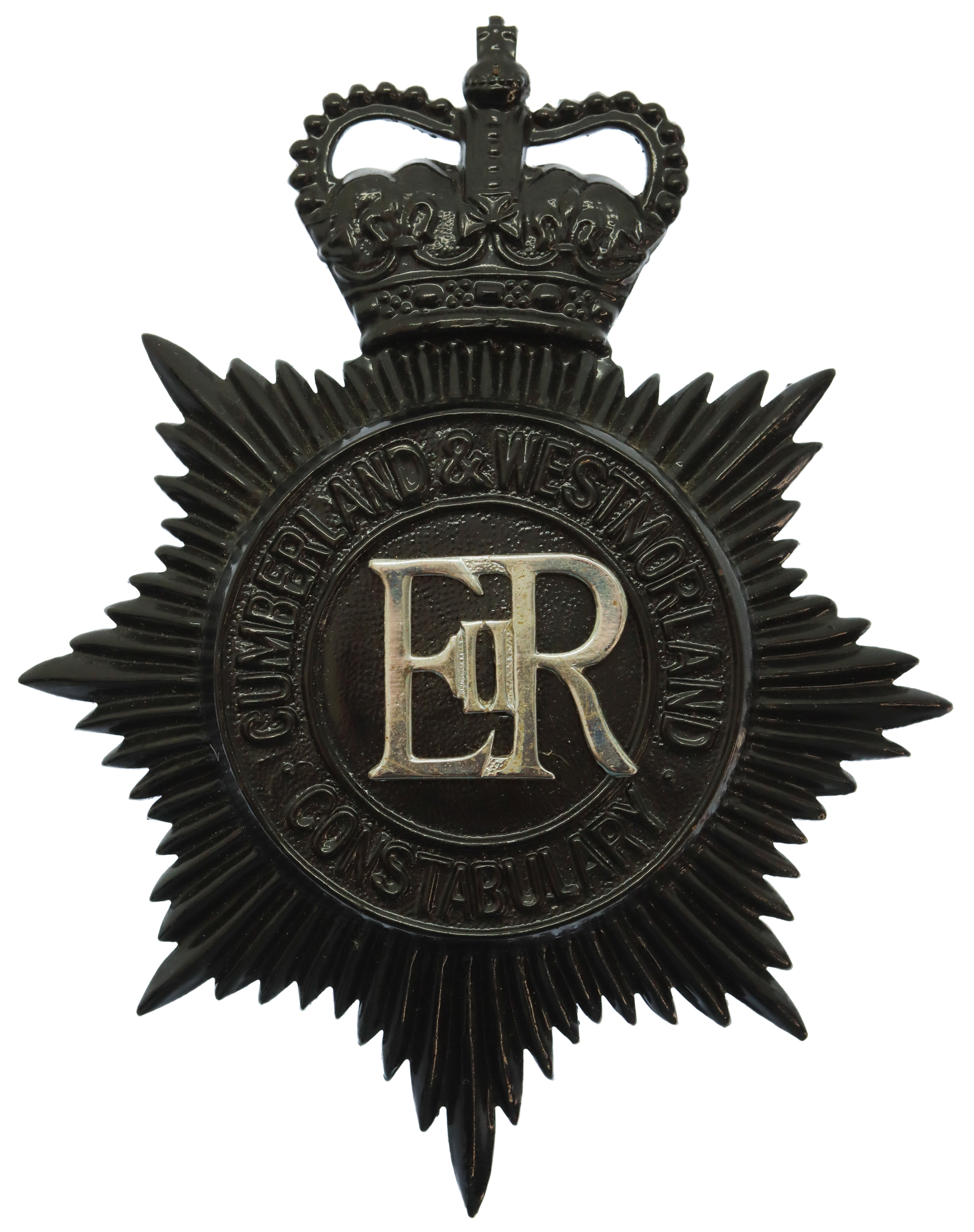 Cumberland & Westmoreland Constabulary Night Helmet Plate - Queen's Crown