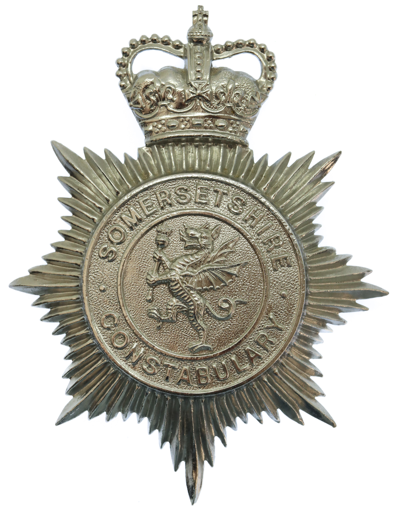 Somersetshire Constabulary Helmet Plate - Queen's Crown