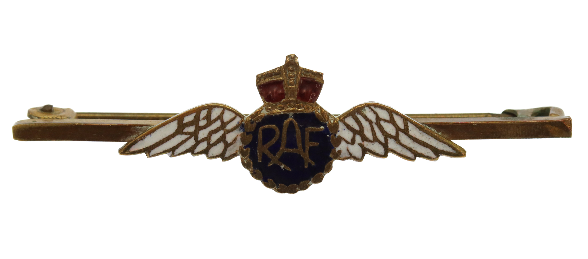 Royal Air Force (R.A.F.) Brass & Enamel Sweetheart Brooch/Tie Pin