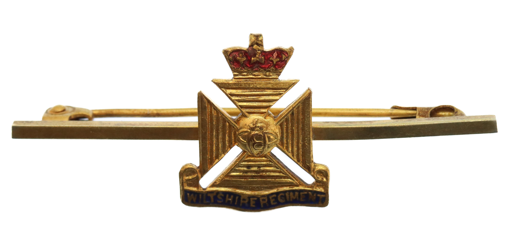 Wiltshire Regiment Brass & Enamel Sweetheart Brooch/Tie Pin