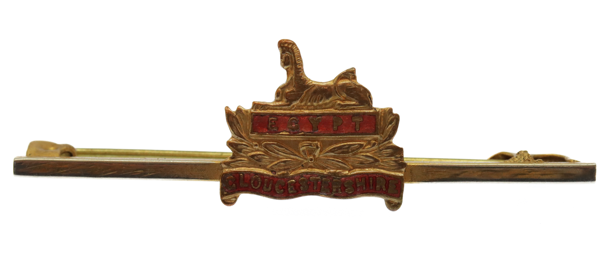 Gloucestershire Regiment Brass & Enamel Sweetheart Brooch/Tie Pin