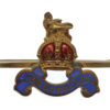 Royal Army Pay Corps (R.A.P.C.) Brass & Enamel Sweetheart Brooch/Tie Pin - King's Crown