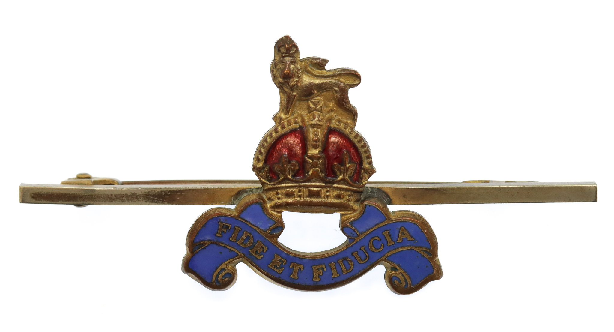 Royal Army Pay Corps (R.A.P.C.) Brass & Enamel Sweetheart Brooch/Tie Pin - King's Crown