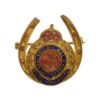 George VI Royal Engineers Brass & Enamel Horseshoe Sweetheart Brooch