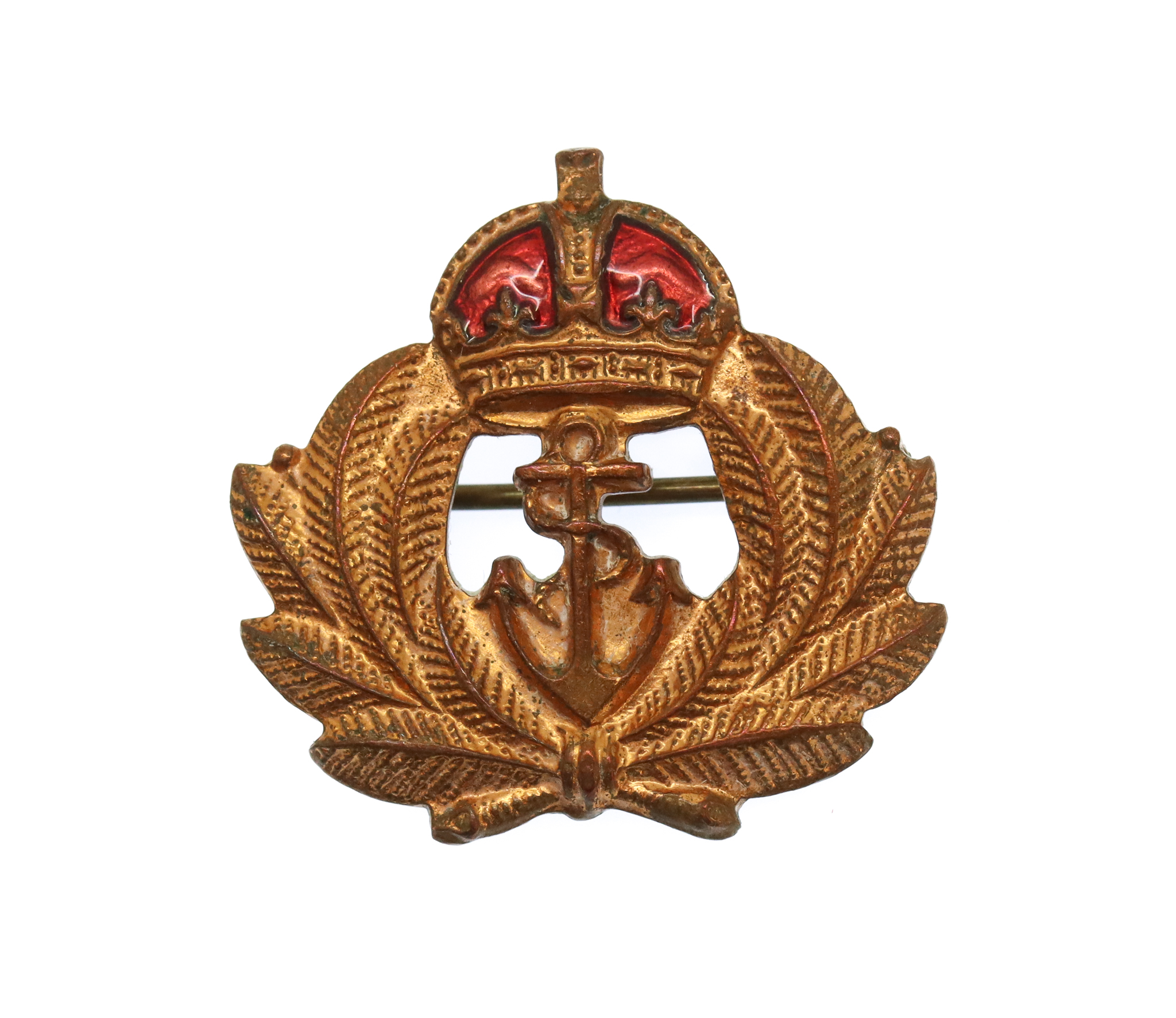 Royal Navy Enamelled Sweetheart Brooch - King's Crown