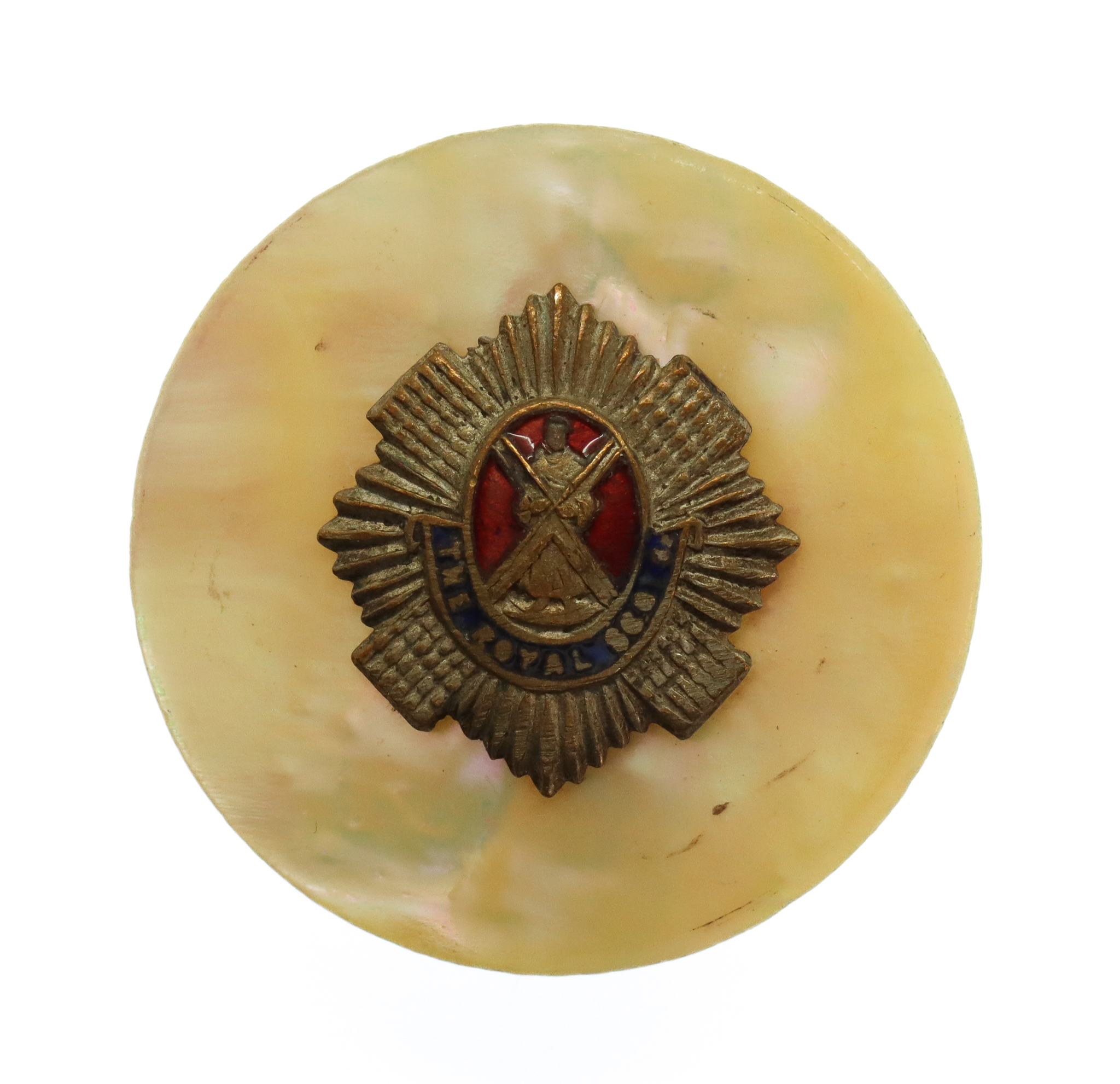Royal Scots Mother of Pearl Sweetheart Brooch