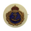 Royal Navy Mother of Pearl Sweetheart Brooch - King's Crown
