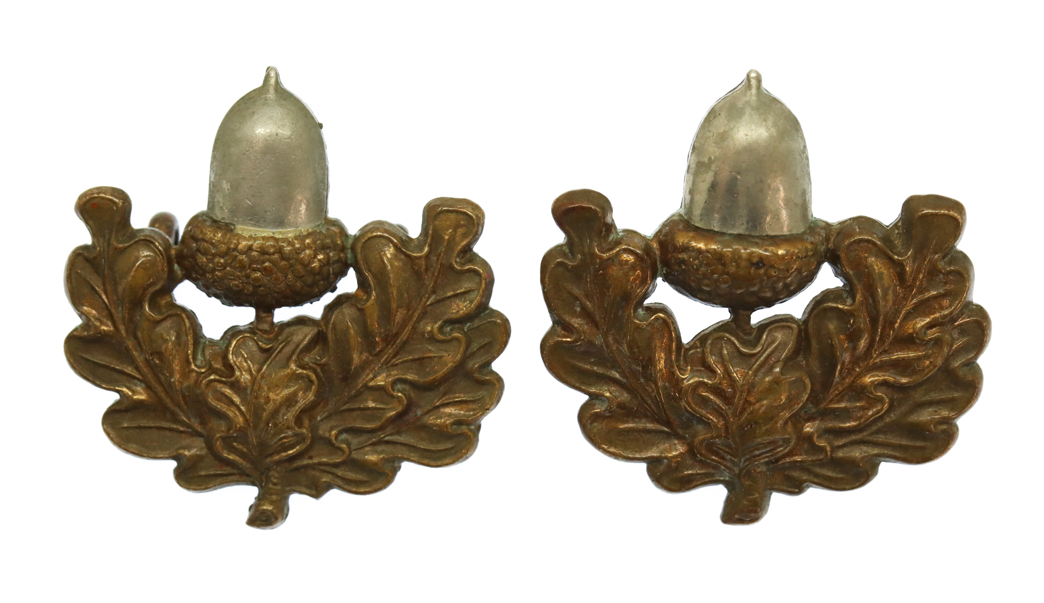 Pair of Cheshire Regiment Bi-Metal Collar Badges