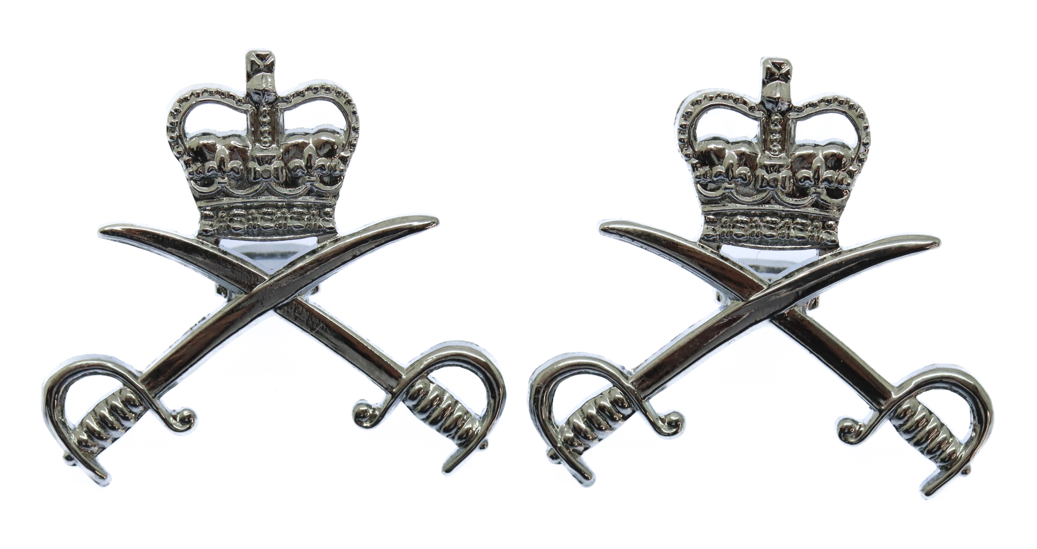 Pair of Army Physical Training Corps (A.P.T.C.) Anodised (Staybrite) Collar Badges