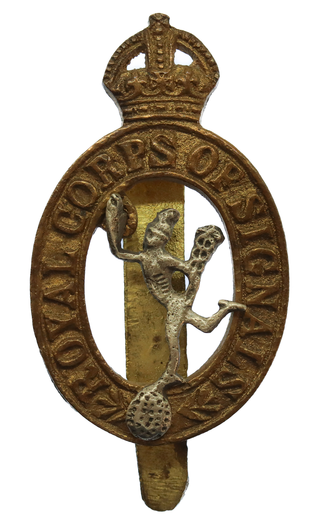 WW2 Royal Corps of Signals Theatre Made Cast Cap Badge