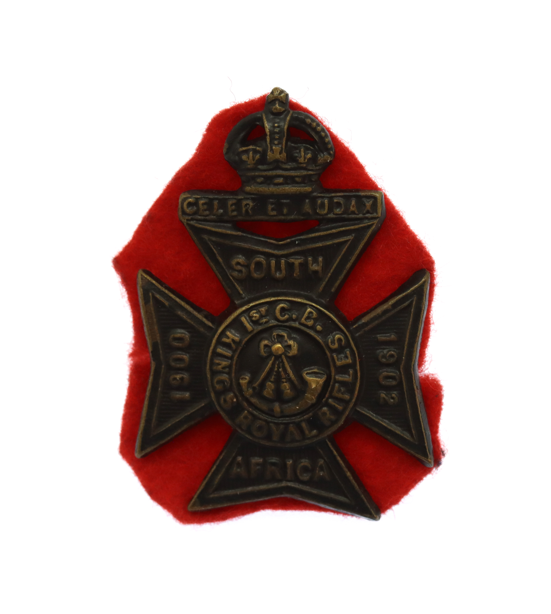 1st Cadet Bn. King's Royal Rifle Corps (K.R.R.C.) Beret Badge - King's Crown