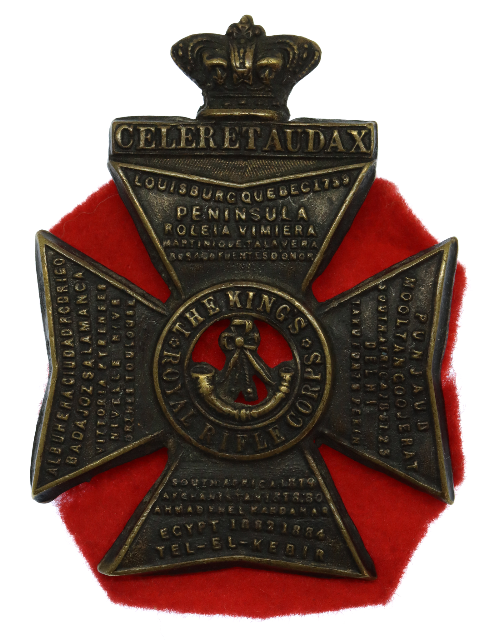 Victorian King's Royal Rifle Corps (K.R.R.C.) Glengarry Badge (c.1883-96)