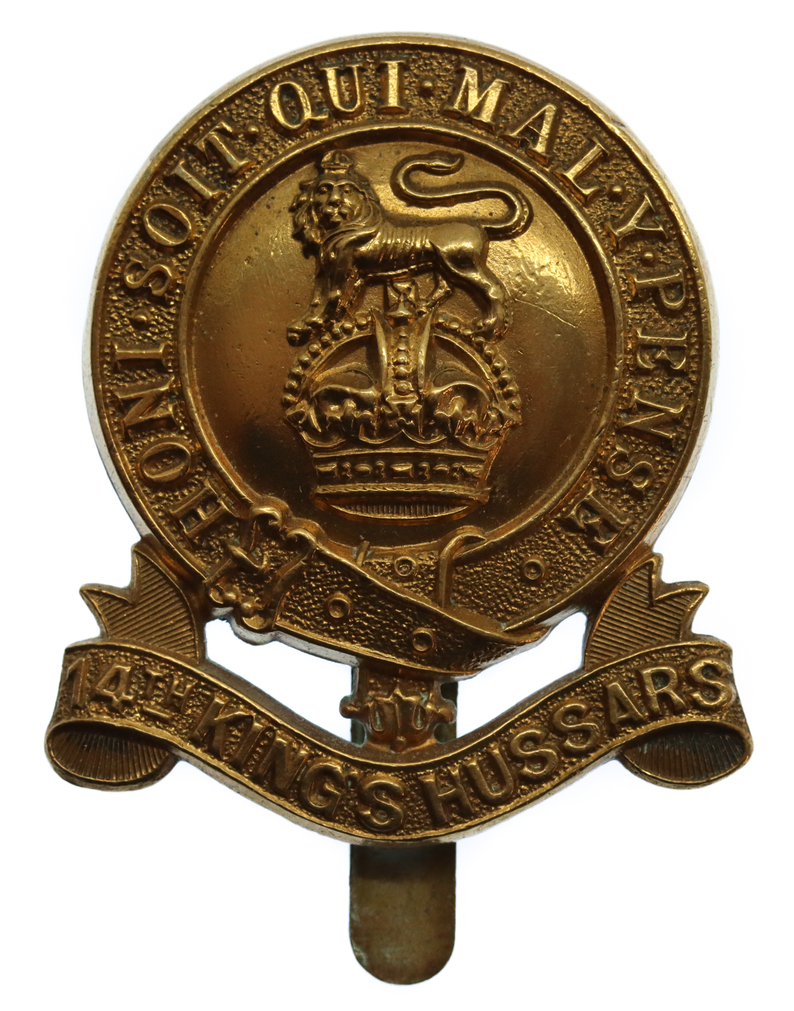 14th King's Hussars Cap Badge - King's Crown