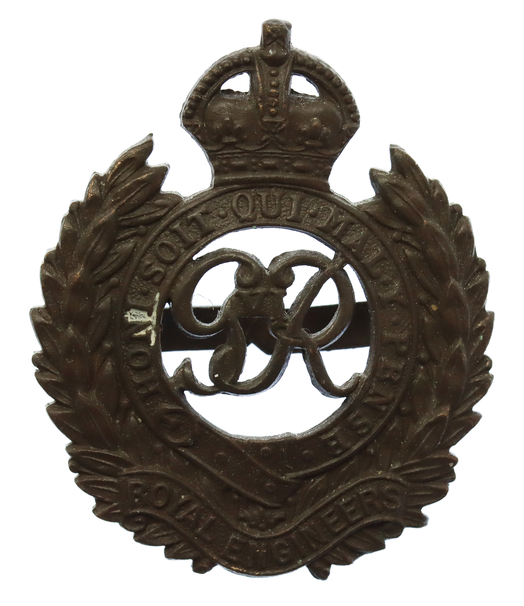 George VI Royal Engineers Officer's Service Dress Cap Badge