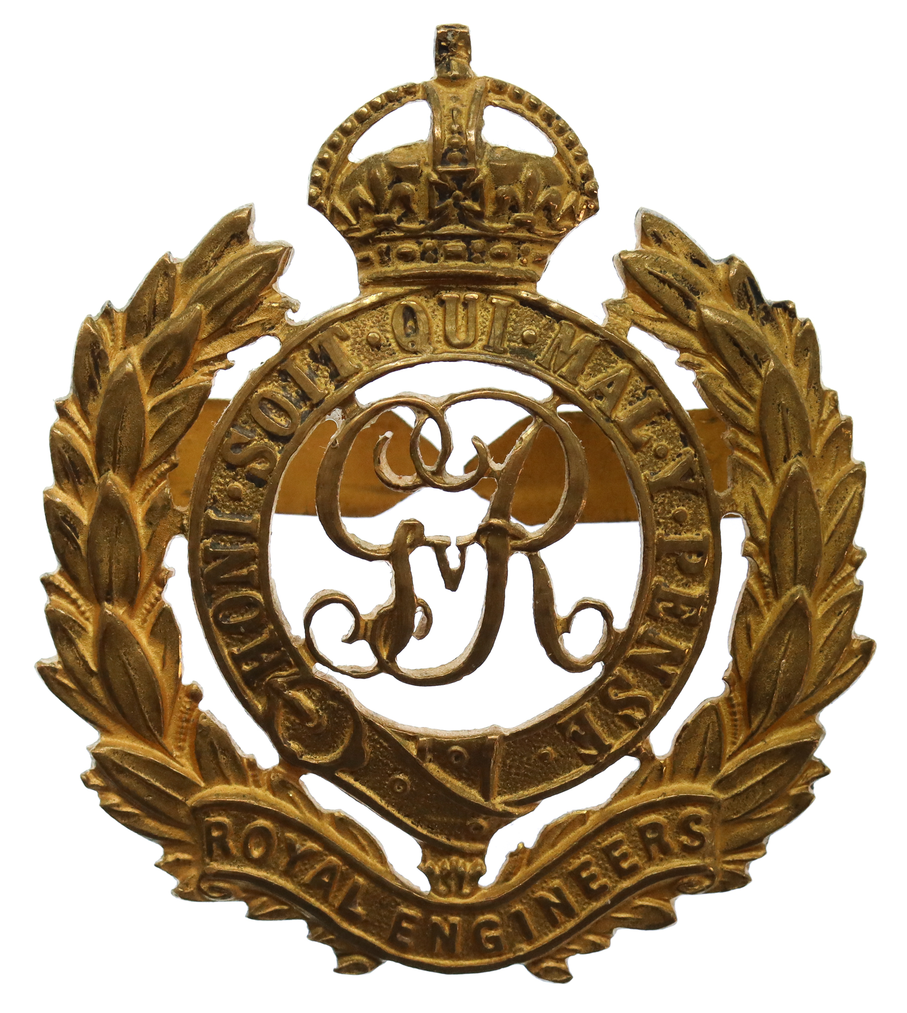 George V Royal Engineers Officer's Gilt Cap Badge